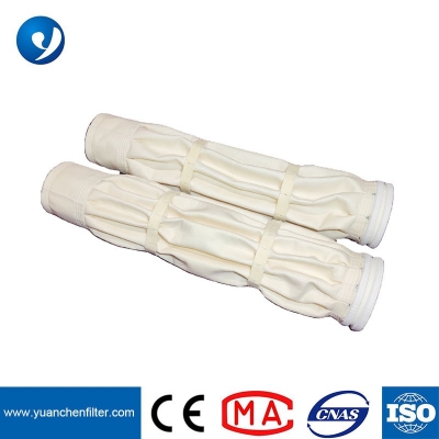550GSM Pleated Polyester Filter Bag PTFE Membrane For Cement Power Steel Plant