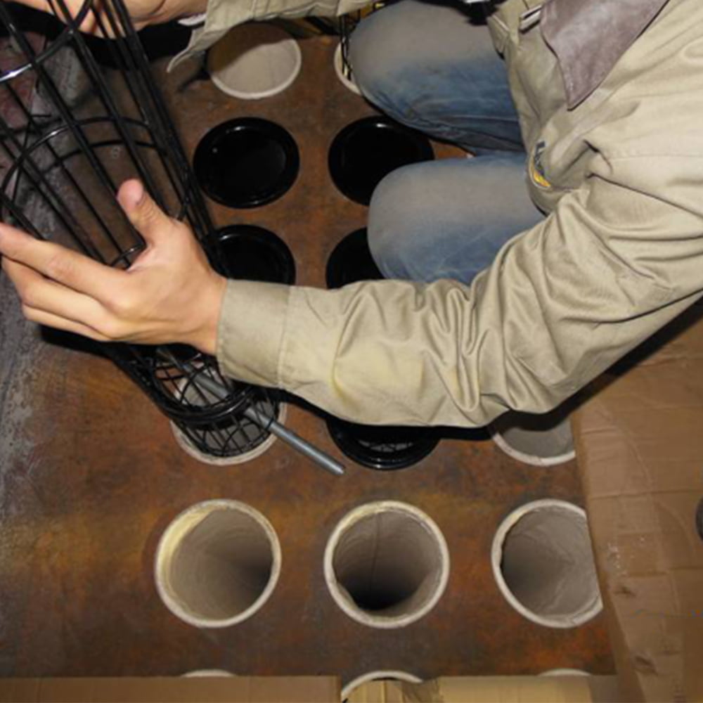 The fifth step of filter bag installation